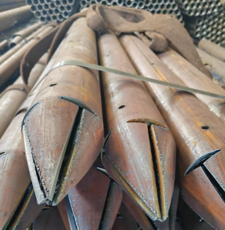 宝山出尖打孔加工无缝注浆钢花管注浆管厂家